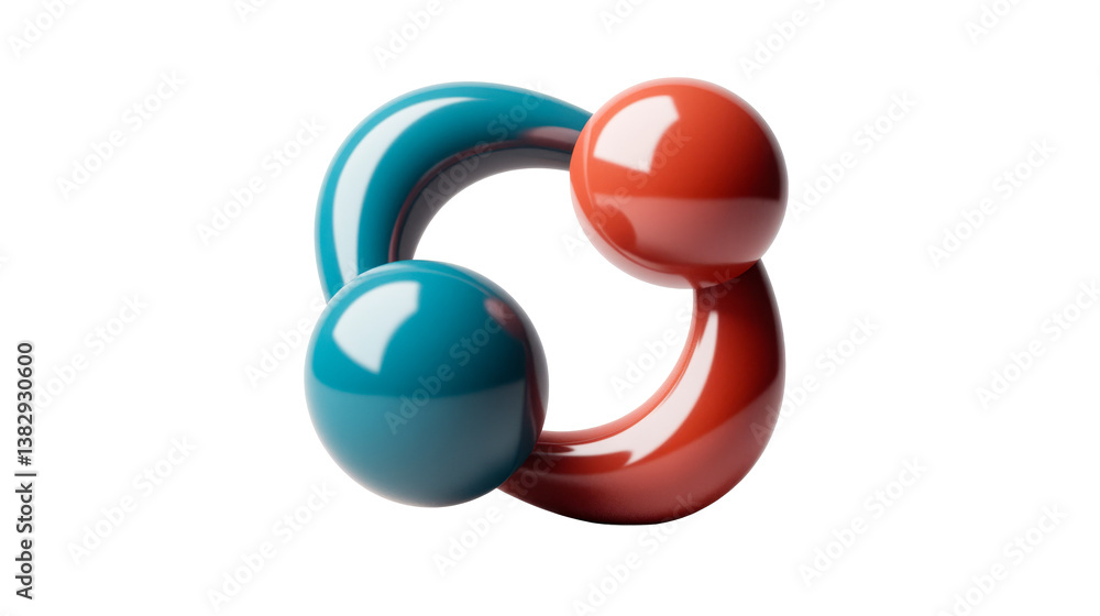 Abstract futuristic 3D render of spheres and rings, cut out transparent Abstract futuristic 3D render of spheres and rings, cut out transparent