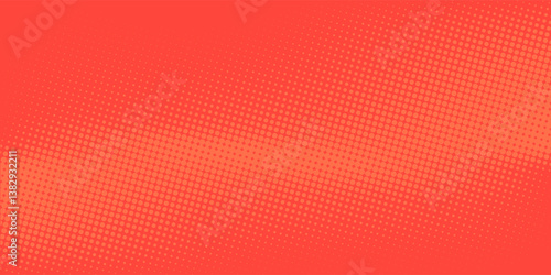 Pop art background orange and red color dot haltone retro style art vector illustation full hd