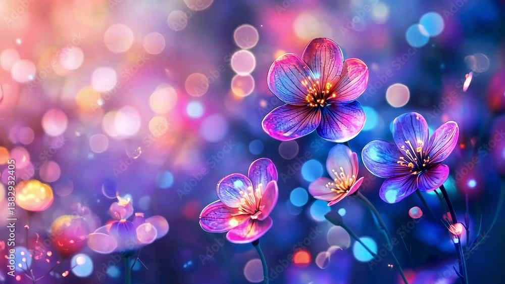Vibrant Pink and Red Floral Motifs with Subtle Sparkling Highlights Vibrant Pink and Red Floral Motifs with Subtle Sparkling Highlights