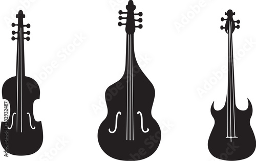 "Elegant Guitarist Silhouettes" or "Musical Princesses with Guitars