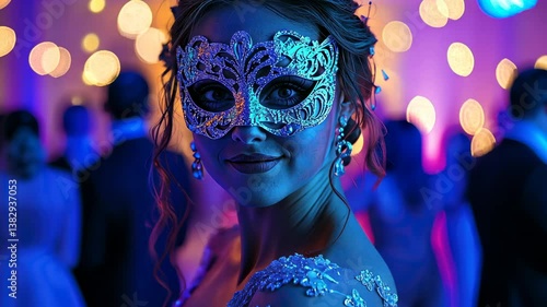 Mysterious Elegance at a Masquerade Ball