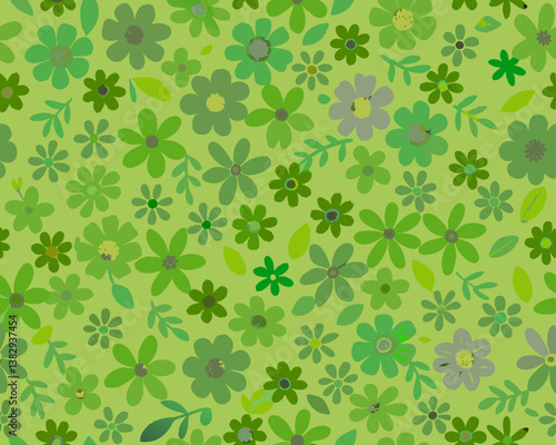 seamless pattern with flowers and leaves, floral pattern for textile design and digital papers, seamless background with leaves