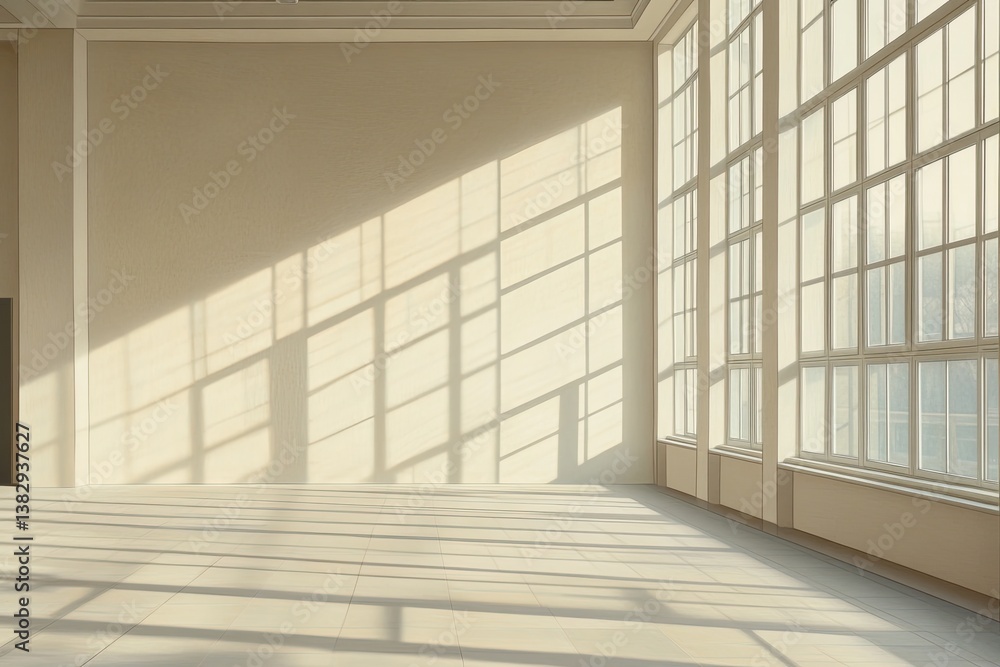 Obraz premium Empty room with sunlight & shadows