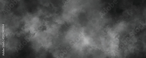 Artistic cloudy watercolor background with faded grunge textures in black and gray

