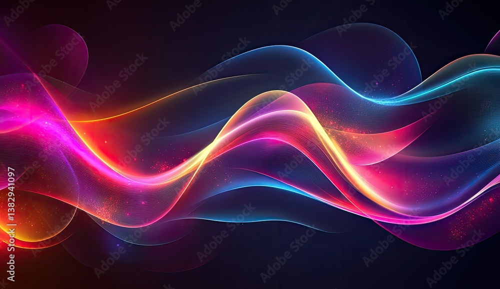 Abstract wavy lines, vibrant colors Abstract wavy lines, vibrant colors