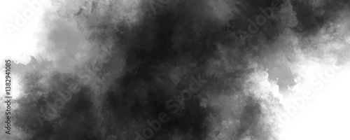 Artistic cloudy watercolor background with faded grunge textures in black and gray

