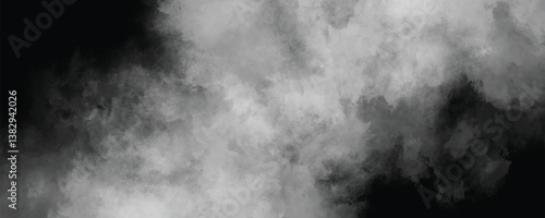 Faded and weathered ink wash texture with an abstract cloudy black and gray watercolor effect

