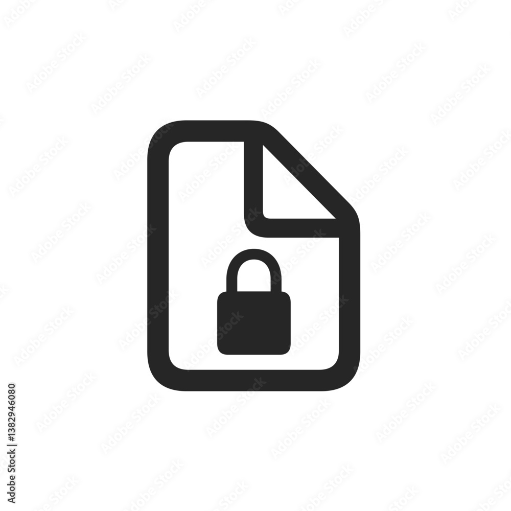 Document Lock Outline Document Lock Outline
