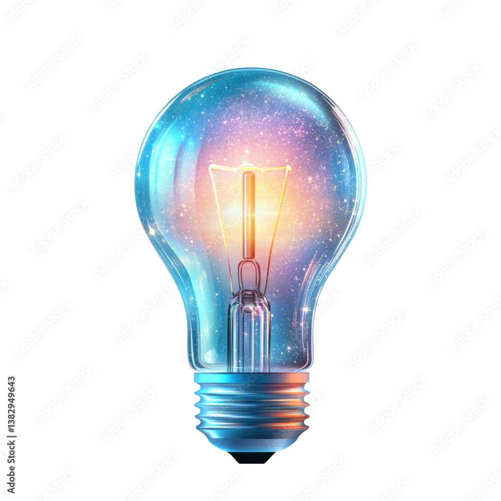 Fototapeta premium Glowing Lightbulb Image on transparent background