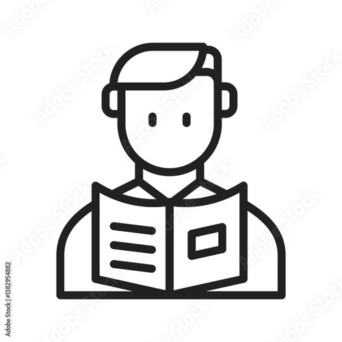 Man Reading Storybook icon vector image. Suitable for mobile apps, web apps and print media.