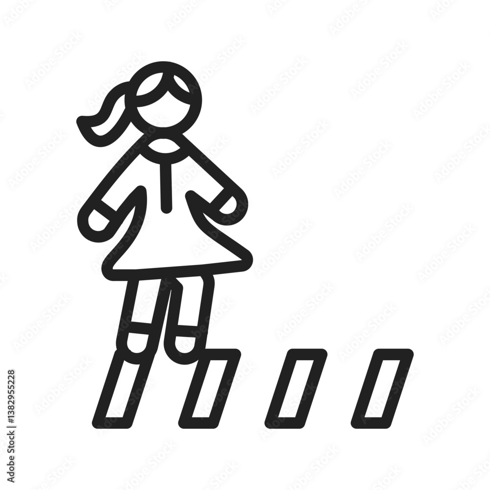 Obraz premium Zebra Crossing icon vector image. Suitable for mobile apps, web apps and print media.