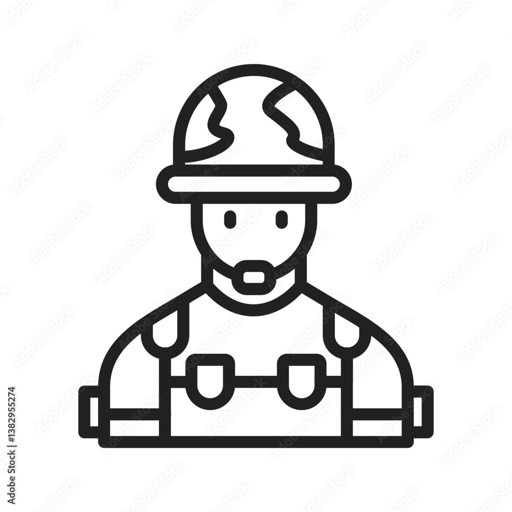 Army Soldier icon vector image. Suitable for mobile apps, web apps and print media. Army Soldier icon vector image. Suitable for mobile apps, web apps and print media.