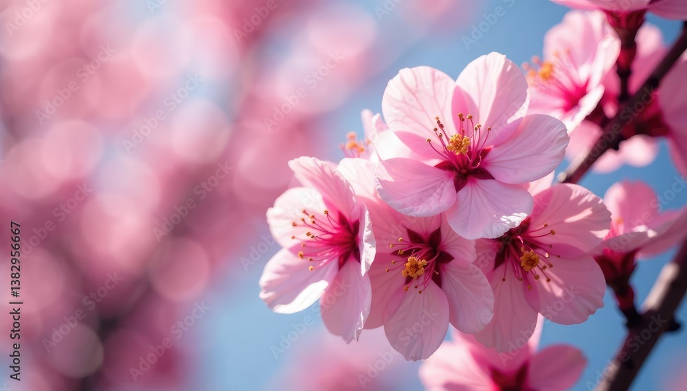 Vibrant sakura blossoms, full bloom, close-up detail , plant, wallpaper, background Vibrant sakura blossoms, full bloom, close-up detail , plant, wallpaper, background