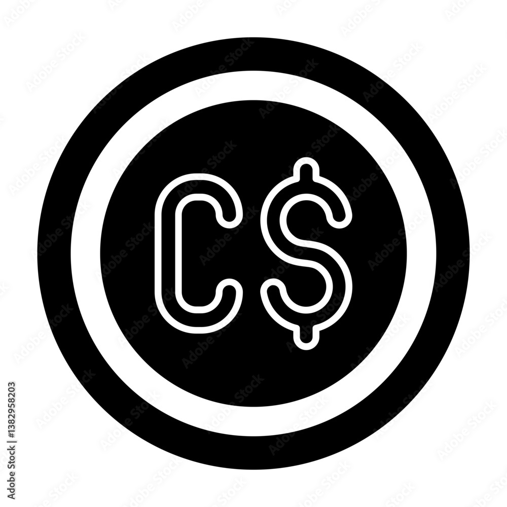 Canadian Dollar Solid Icon Canadian Dollar Solid Icon