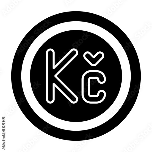 Czech Koruna Solid Icon