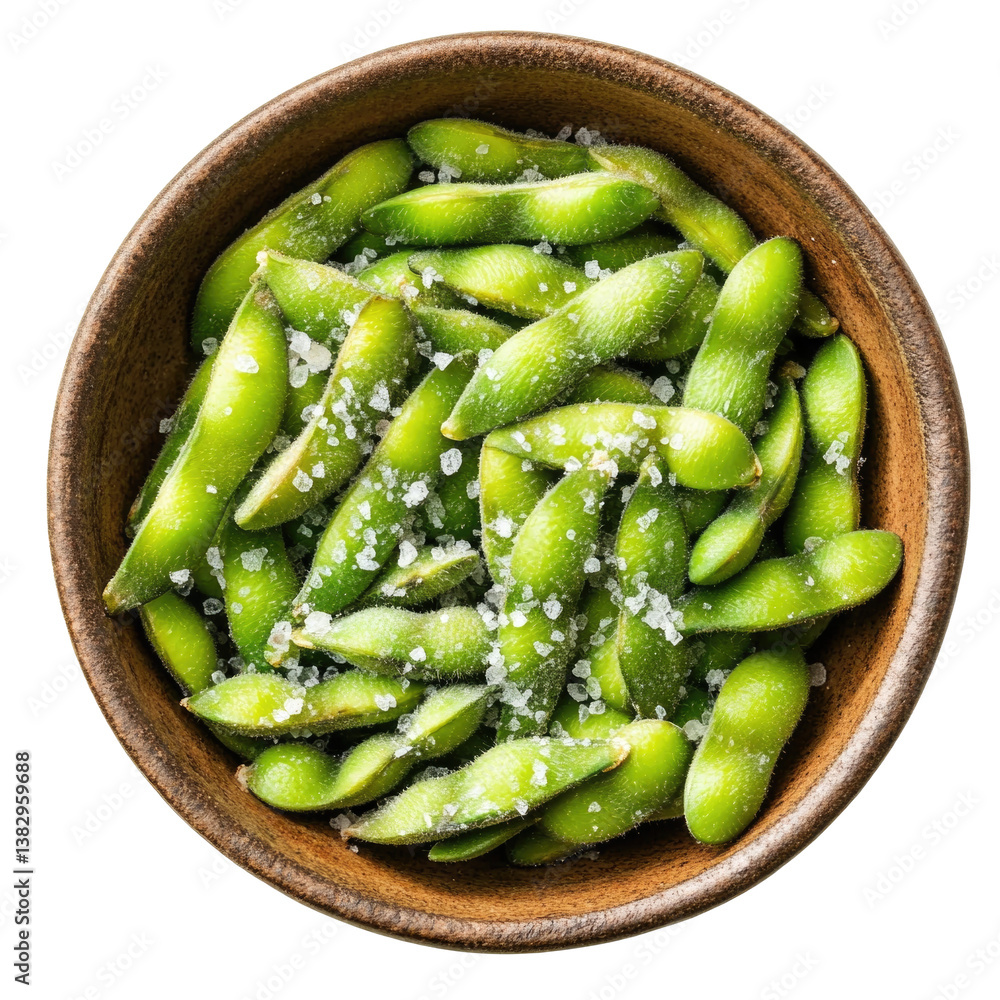 Top View Edamame on transparent background Top View Edamame on transparent background