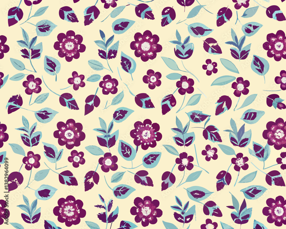 Tiny seamless pattern for textile design and digital papers, seamless pattern with leaves, seamless pattern with flowers, seamless floral pattern Tiny seamless pattern for textile design and digital papers, seamless pattern with leaves, seamless pattern with flowers, seamless floral pattern