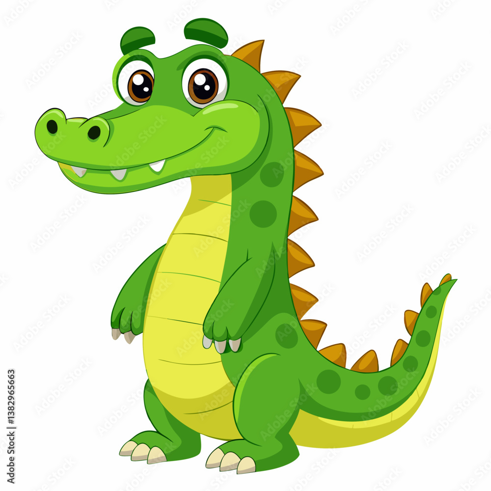 Obraz premium Cartoon crocodile isolated on white background Free