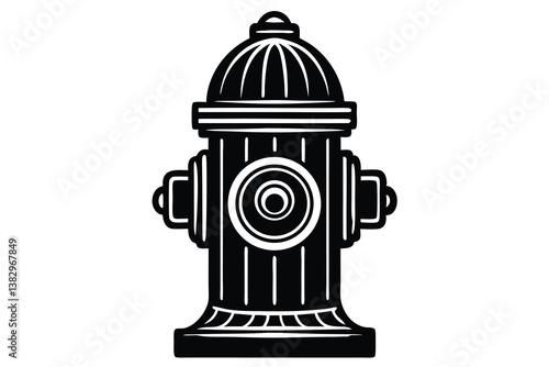 fire hydrant silhouette vector, fire hydrant silhouette, firefighting equipment icon, black vector illustration.