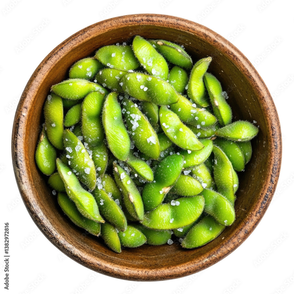 Steamed Edamame Delight on transparent background Steamed Edamame Delight on transparent background