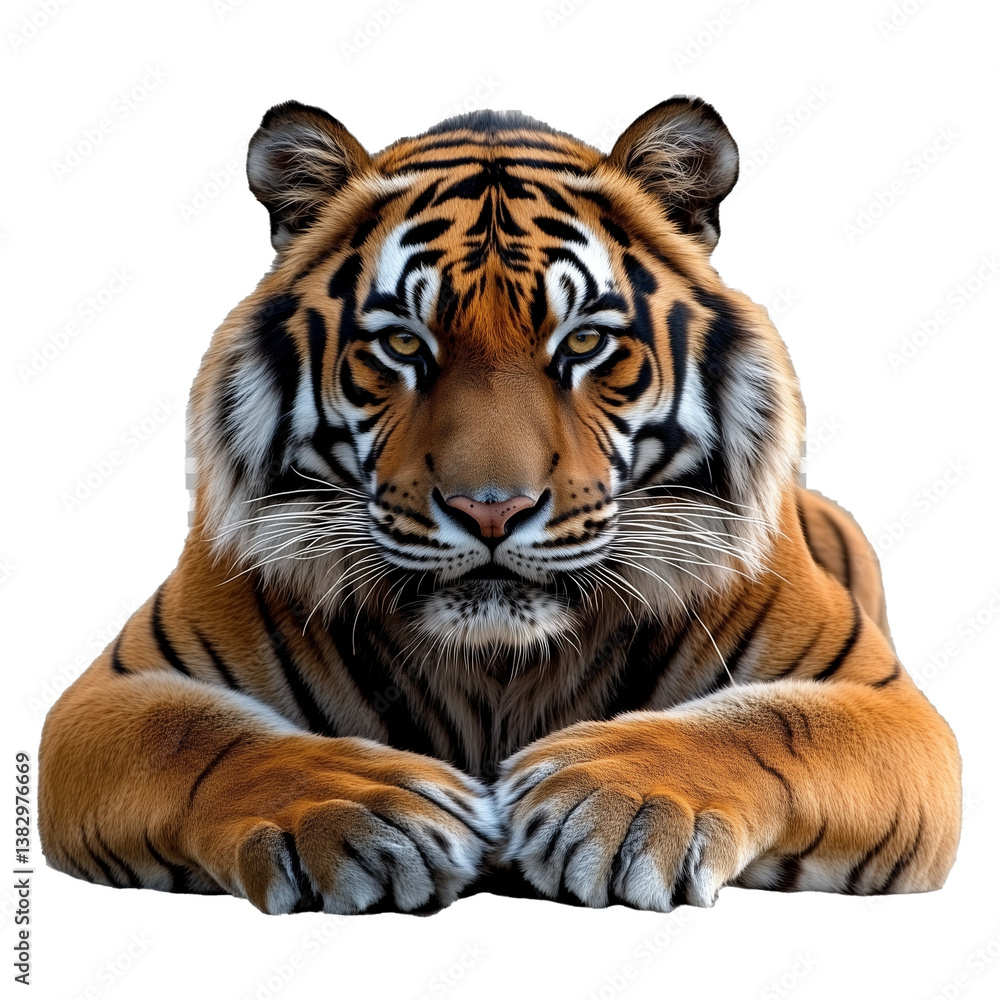 Fototapeta premium Tiger on an isolated transparent background 
