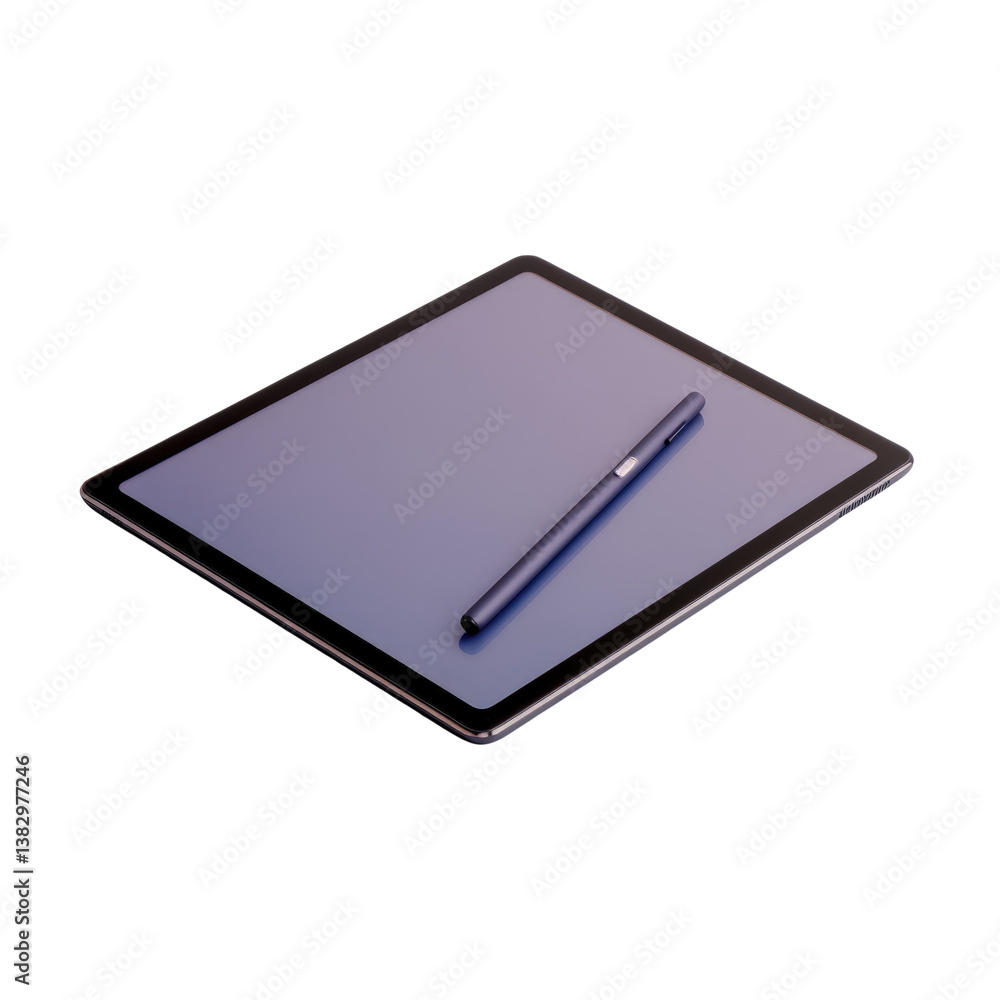 Modern tablet with professional stylus on clean surface for digital art and design work Modern tablet with professional stylus on clean surface for digital art and design work