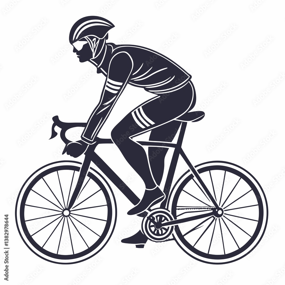 Naklejka premium silhouette of a cyclist