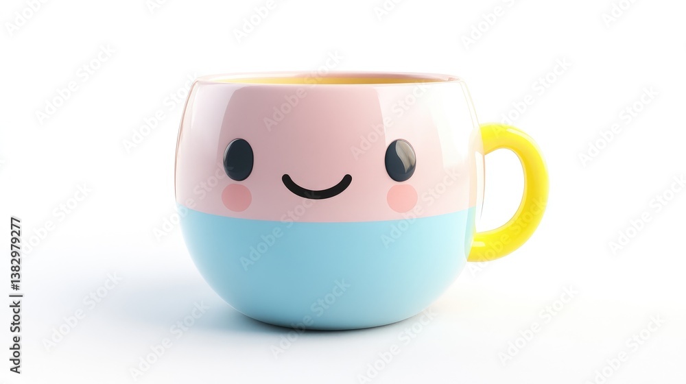 Cute and Colorful Smiling Mug with Whimsical Design Perfect for Joyful Beverage Moments Cute and Colorful Smiling Mug with Whimsical Design Perfect for Joyful Beverage Moments
