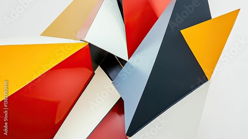 Abstract geometric art vibrant colors sharp angles