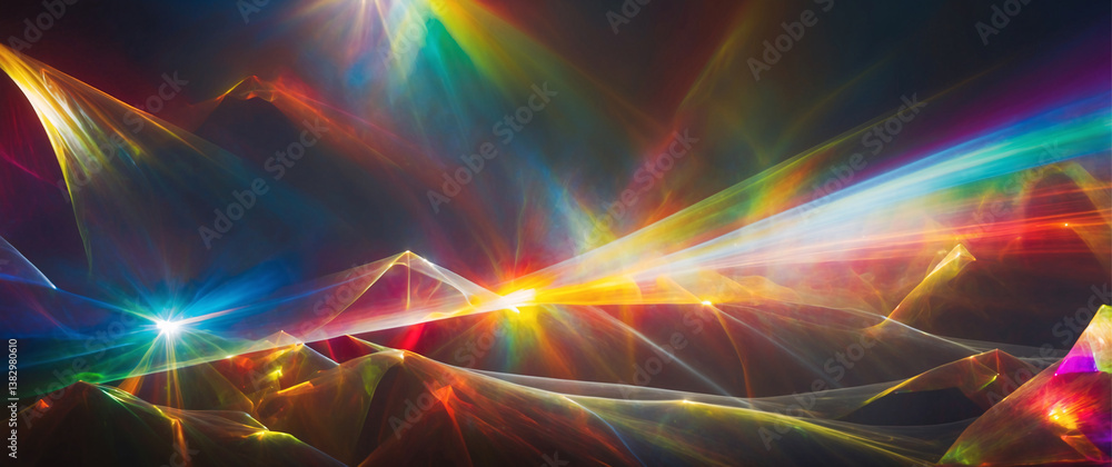 Dazzling display of vibrant light beams in an abstract design with a colorful spectrum and glowing patterns Dazzling display of vibrant light beams in an abstract design with a colorful spectrum and glowing patterns