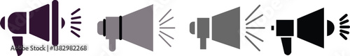 vector illustration of megaphone set
