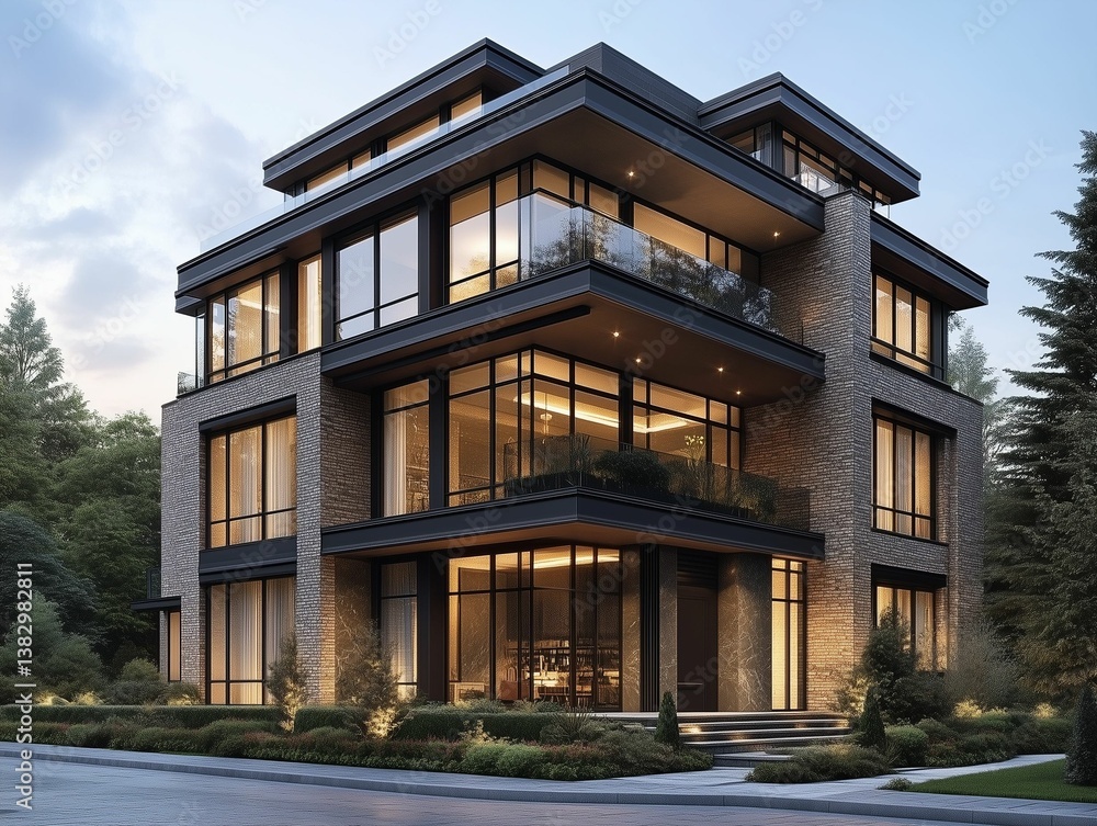 Sleek Architectural Brick and Glass Home Sleek Architectural Brick and Glass Home