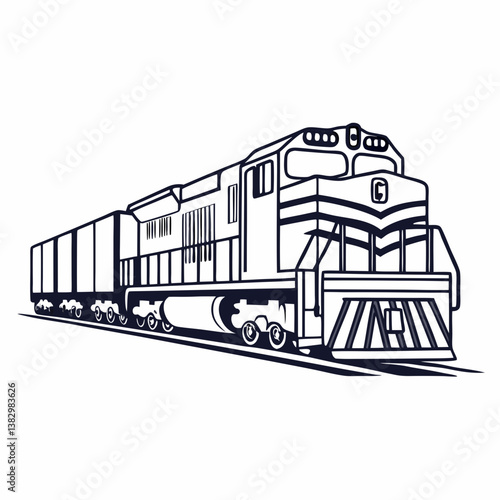 "Freight Train Vector - High-Quality AI Graphics Design File for Microstock"