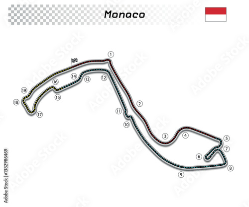 Monaco circuit for motorsport and autosport