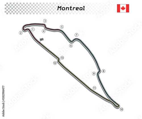Montreal circuit for motorsport and autosport