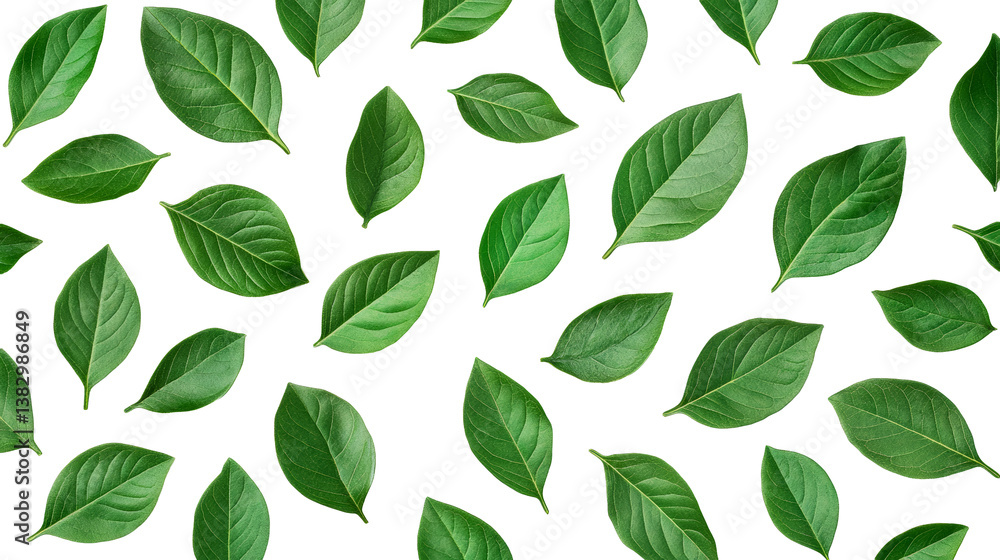 Green basil leaves arranged on black backdrop, cut out transparent Green basil leaves arranged on black backdrop, cut out transparent