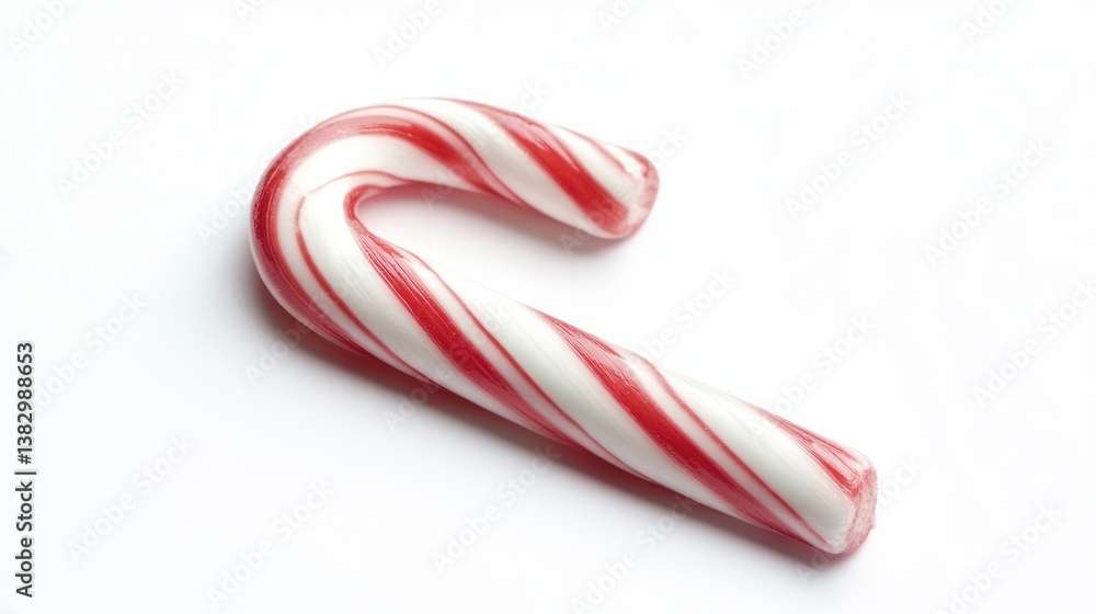 Fototapeta premium Candy cane on white background. Christmas treat