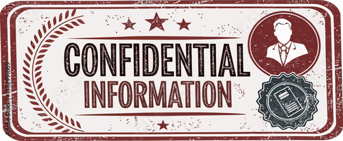 Confidential Information Stamp in Vintage Style