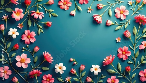 Wallpaper Mural Delicate small floral sprigs, repeating pattern, nature, vintage, pastel Torontodigital.ca