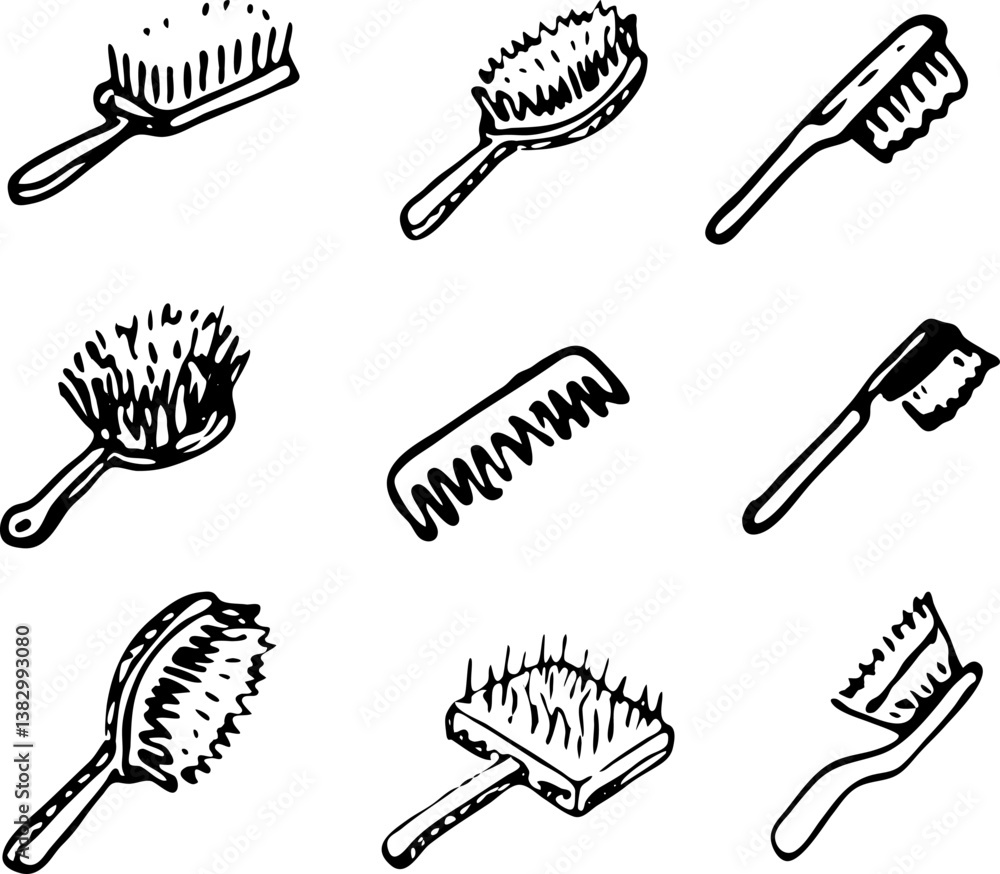 Hand Drawn vector illustration set of fetlocks sign and symbol doodles elements. Isolated on white background Hand Drawn vector illustration set of fetlocks sign and symbol doodles elements. Isolated on white background