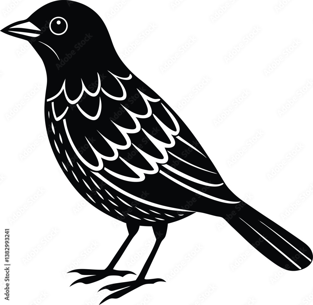 Fototapeta premium beautiful black bird vector silhouette art this is an editable and printable vector eps file 