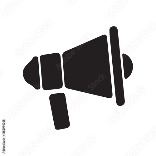 Loudspeaker Icon: A bold, minimalist black loudspeaker icon, perfect for conveying messages about communication, announcement and promotion.