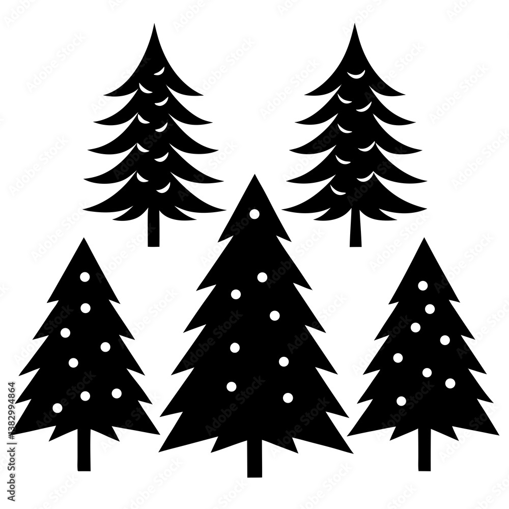Fototapeta premium set of christmas trees