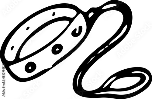 Hand drawn dog-collar doodle. Sketch pets icon. Decoration element. Isolated on white background. Vector illustration