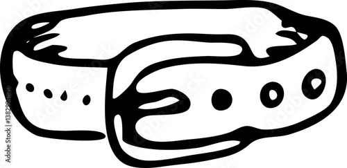 Hand drawn dog-collar doodle. Sketch pets icon. Decoration element. Isolated on white background. Vector illustration