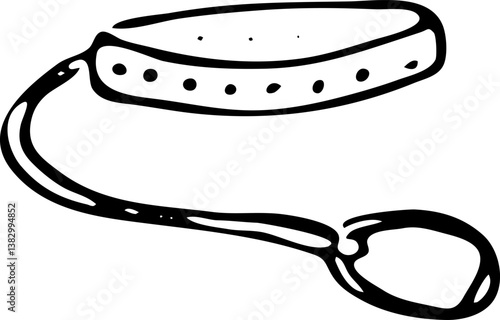 Hand drawn dog-collar doodle. Sketch pets icon. Decoration element. Isolated on white background. Vector illustration
