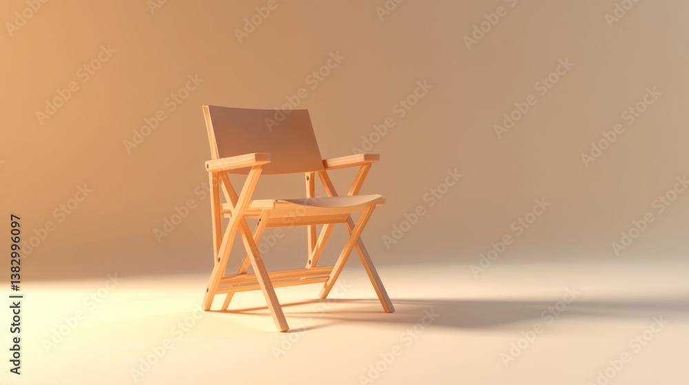Studio shot of folding director's chair Studio shot of folding director's chair