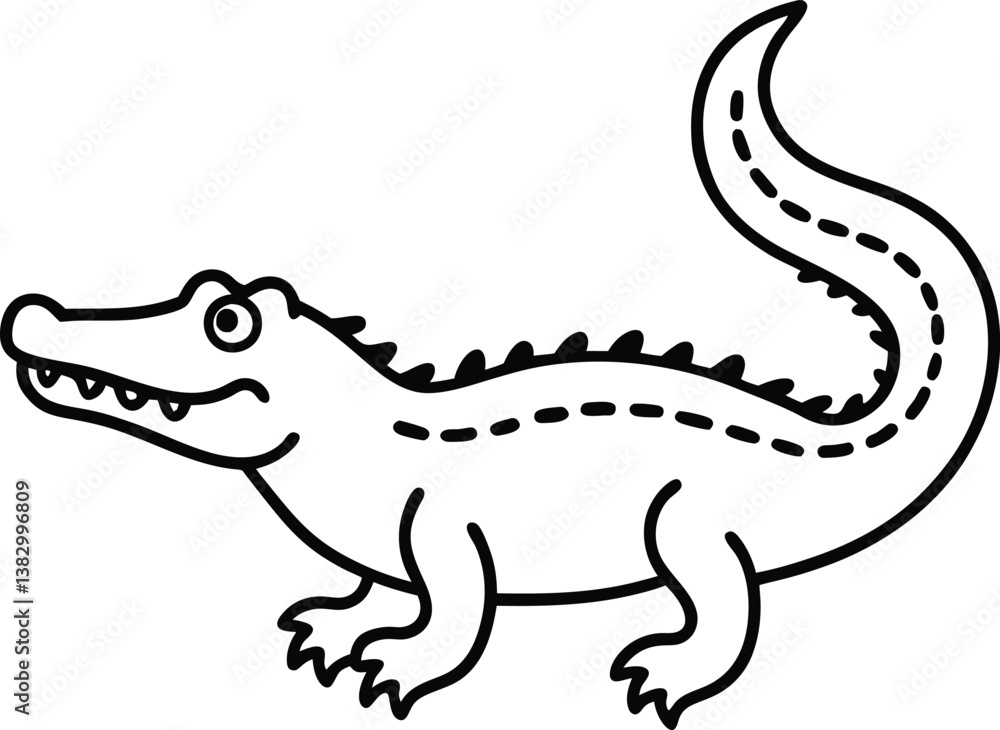 Fototapeta premium beautiful black crocodile vector silhouette art this is an editable and printable vector eps file 