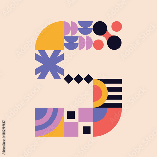 Modern bauhaus font, geometric swiss type. Vector alphabet, english typography colorful letters. Brutalism uppercase creative vibrant font