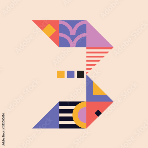 Modern cyrillic bauhaus font, geometric swiss type. Vector alphabet, cyrillic font typography, colorful letters. Brutalism uppercase creative vibrant font